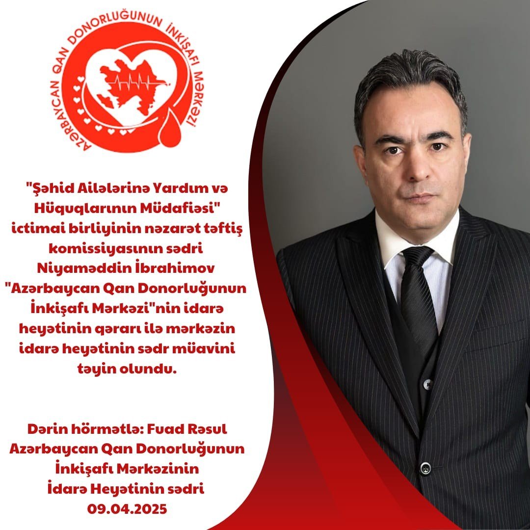 Niyaməddin İbrahimov AQDİM-in sədr müavini təyin olunub