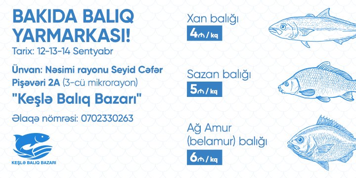 Sabahdan Bakıda balıq yarmarkası fəaliyyətə başlayır