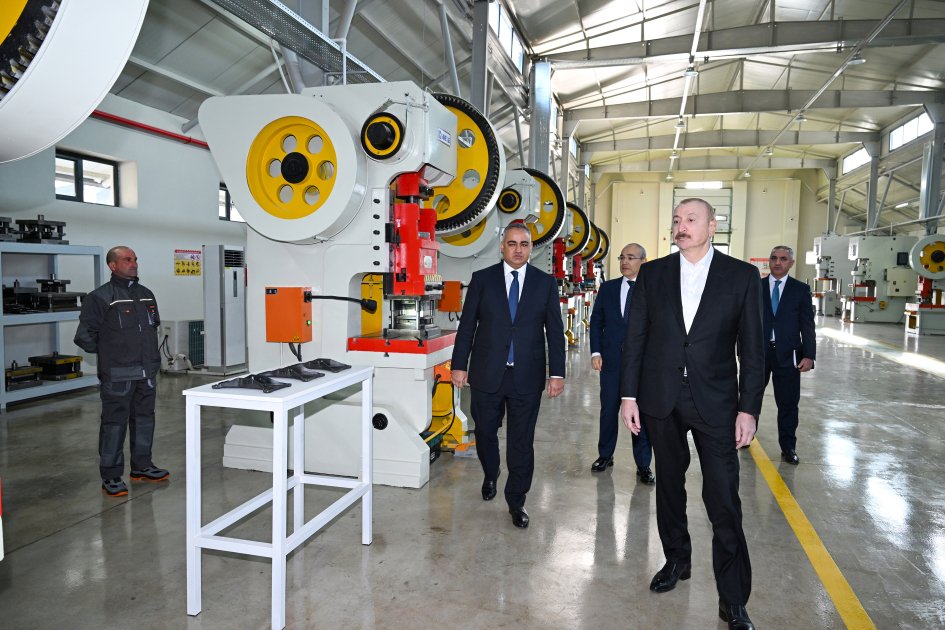 Prezident Xocalıda istehsal müəssisəsinin açılışında