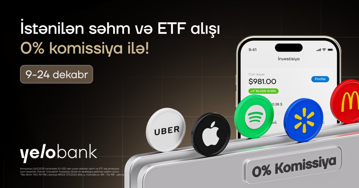 Yelo Invest-də komissiyasız alış günləri yenidən başladı!
