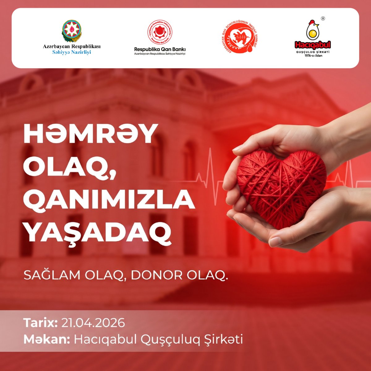 Könüllü qanvermə aksiyası keçiriləcək