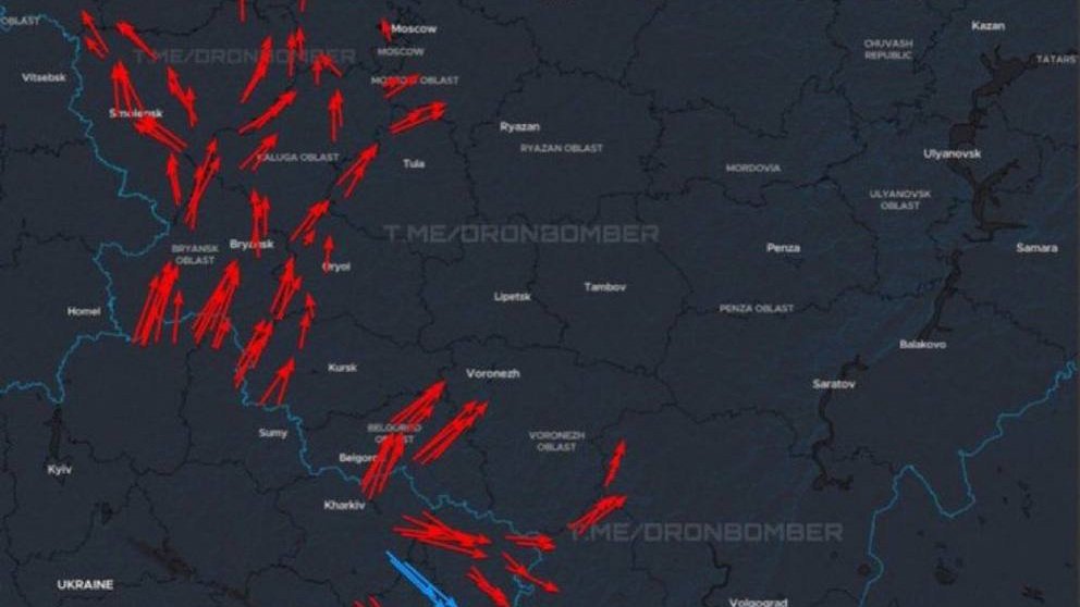 Ukrayna Rusiyaya 100-dən çox dronla hücum başlatdı