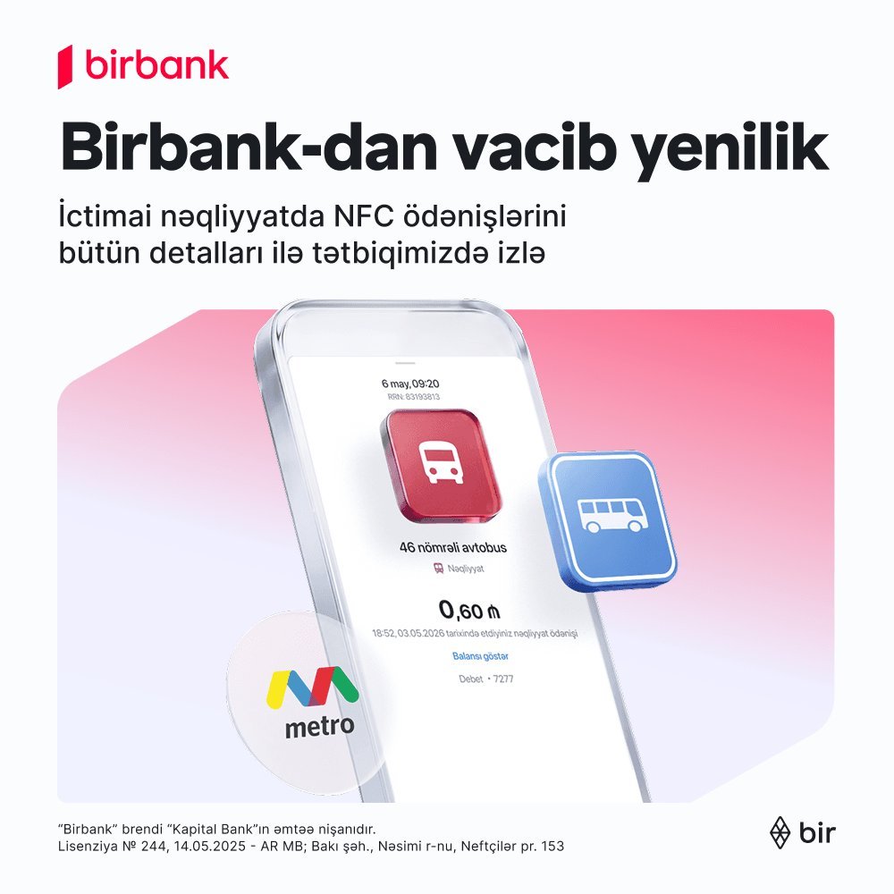 İctimai nəqliyyatda ödənişlərə aydınlıq gətirən yenilik Birbank-da