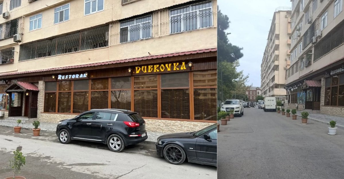 Bakıda məşhur restoran yola “gül düzüb” maneə yaradıb