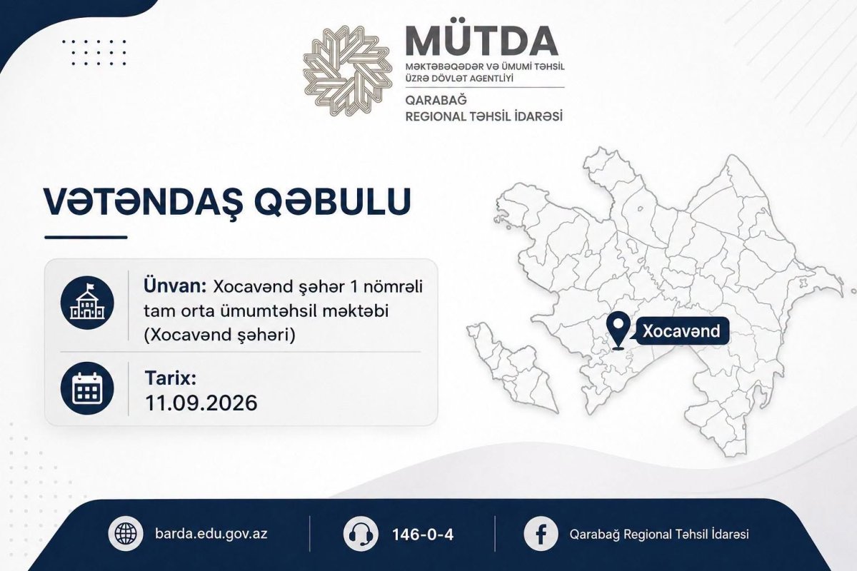 Xocavənd şəhərində vətəndaş qəbulu keçiriləcək