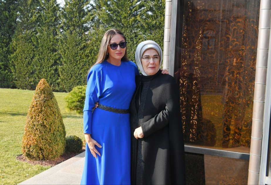 Əminə Ərdoğan Birinci vitse-prezident Mehriban Əliyevanı təbrik edib