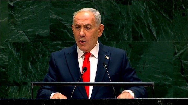Netanyahunun çıxışı etirazlar və zalın kütləvi boşalması ilə müşayiət olunub
