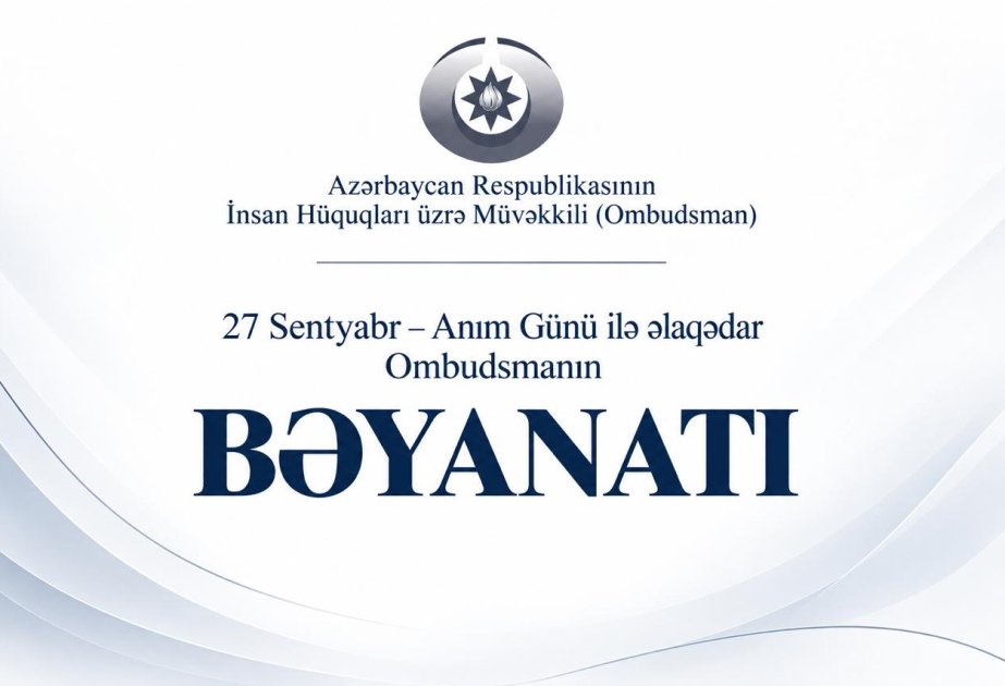 Ombudsman Anım Günü ilə əlaqədar bəyanat yayıb