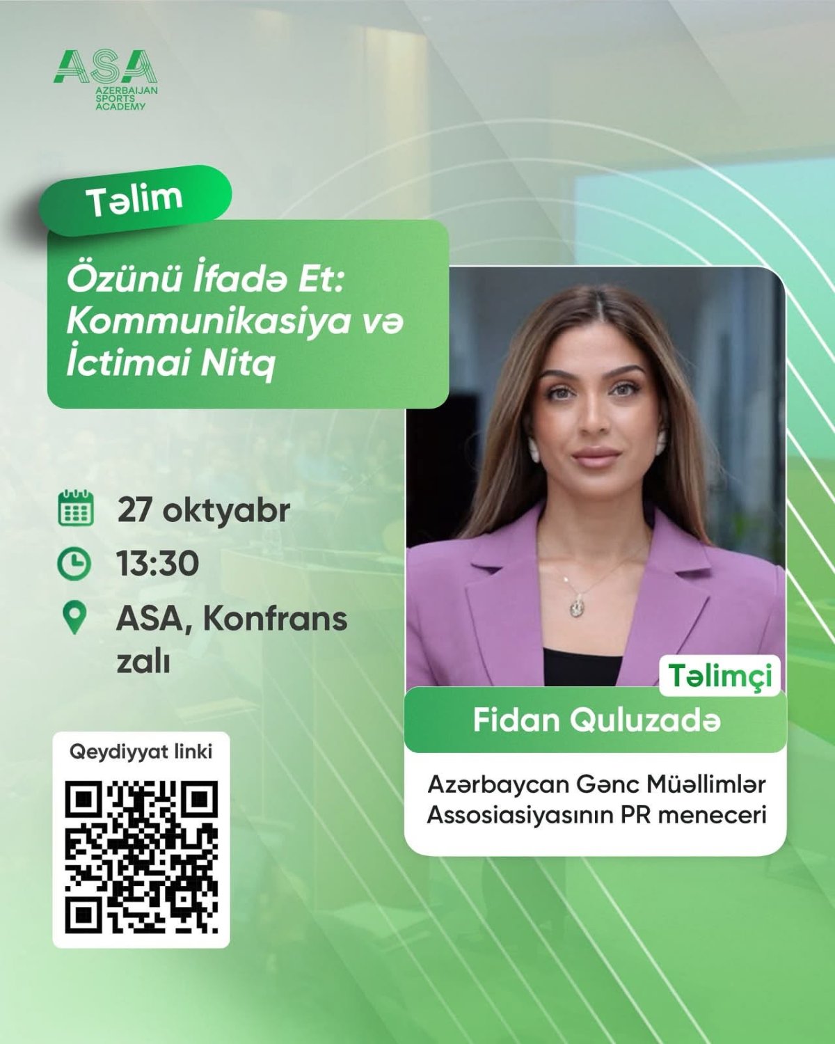 İdman Akademiyasında kommunikasiya və ictimai nitq təlimi keçiriləcək - Şəkil 1