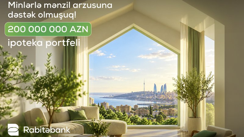 Rabitəbankın ipoteka portfeli 200 milyon manatı ötüb